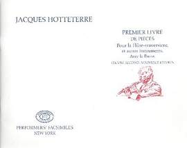 Hotteterre, J M: Premier livre de pieces