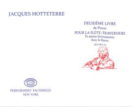 Hotteterre, J M: Deuxieme livre de pieces pour la flute traversiere 178