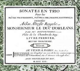 Hotteterre, J M: Sonates en Trio
