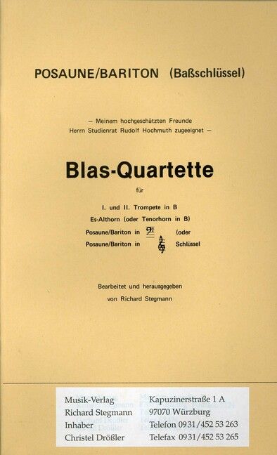Stegmann, R: Blasquartette