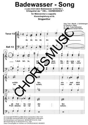 SCHONBERGER, J: Badewasser Song (Lass mich dein Badewasser schlürfen)