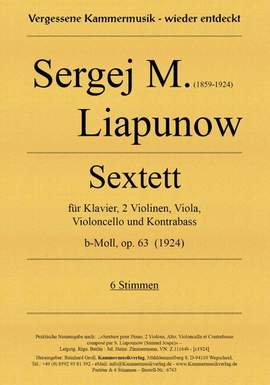 Liapounow, S: Sextett b-moll B flat minor op. 63