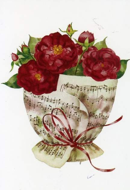 Doppelkarte Rosen