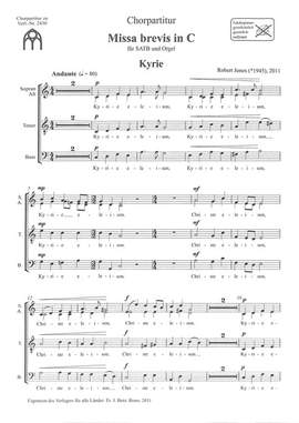 Jones, R: Missa brevis C-Dur