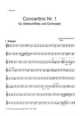 Gunsenheimer, G: Sonate 1 (Concertino)