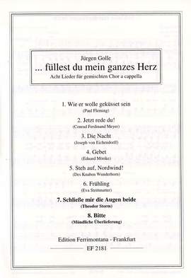 Golle, J: Schliesse mir die Augen beide