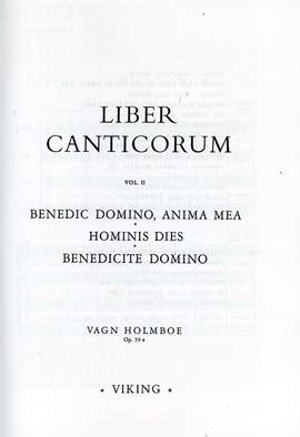 HOLMBOE, V: Liber canticorum op 59a