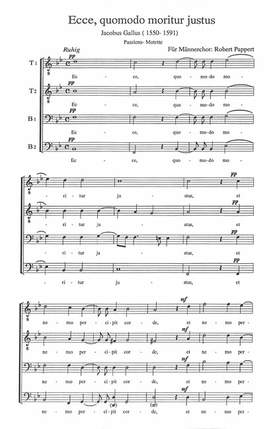 Handl (Gallus), J: Ecce quomodo moritur justus