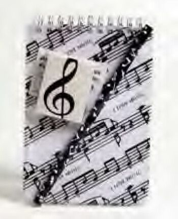 Block mit Bleistift + Radierer Notenlinie
