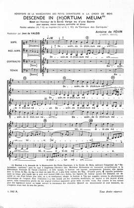 Fevin, A: Descende in hortum meum