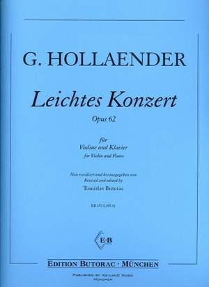 Hollaender, G: Leichtes Konzert op 62