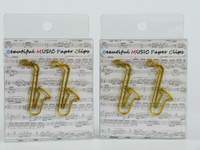 Paper clip saxophone golden (15 pcs/pack) H:3,7 cm