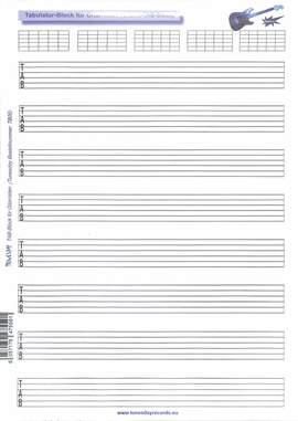 Notenblock 50 Blatt - Tab