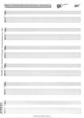 Notenblock 50 Blatt - Tab/Noten
