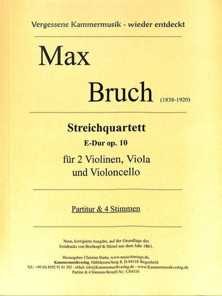 Bruch, M: Quartett E-Dur op 10