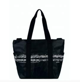 Shoulder bag Pro Musica noteline black/white (printed on both sides) 45*34*20 cm