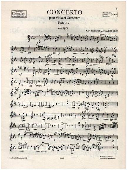 Zelter, C F: Concerto E flat major