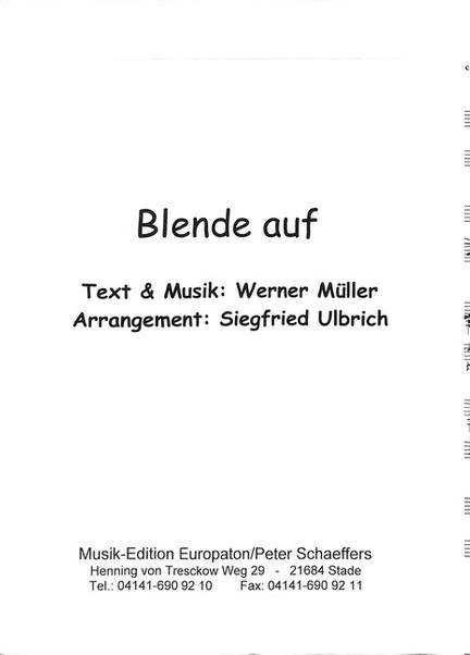 Müller, W: Blende auf
