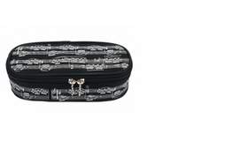 Pencil case notelines black/white LUX 21*11*6 cm H