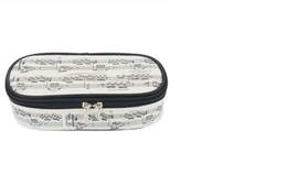 Pencil case notelines black/creme LUX 21*11*6 cm H