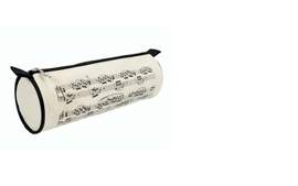 Pencil case notelines black/creme Ø 7,5*22 CM