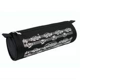 Pencil case notelines black/white Ø 7,5*22 CM