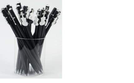 Pencil with violin charm (B) white/crystal