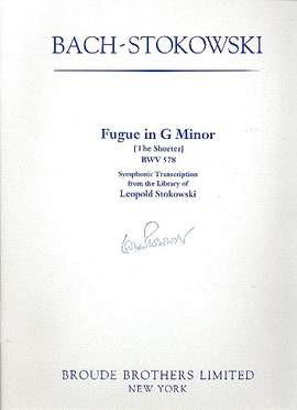 Bach, J S: Fuge g-moll BWV 578