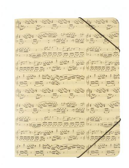 Elastic folder notelines creme A4