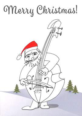 Postkarte - Kontrabassist