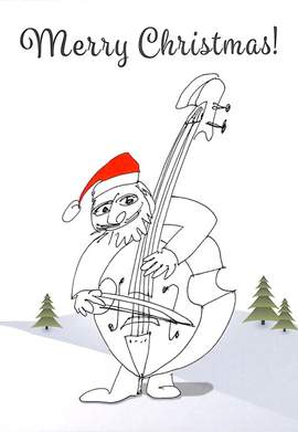 Grusskarte - Kontrabassist