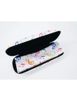 Spectacle case set g-clef colourful (case: 16,5*6,5*3,5 cm / cloth: 15*18 cm) Microfiber