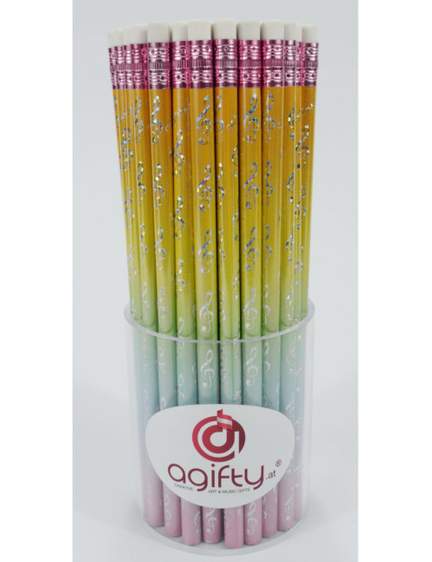 Pencil g-clef colourful/silver