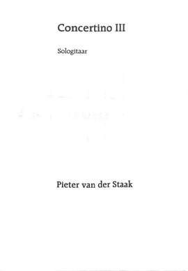 Staak, P v d: Concertino 3