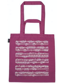 Tote bag notelines purple (printed on both sides) 37*40 cm H (2 IN 1)