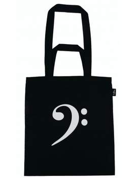 Tote bag bass clef black (printed on both sides) 37*40 cm H (2 IN 1)