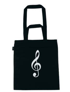 Tote bag g-clef black (printed on both sides) 37*40 cm H (2 IN 1)