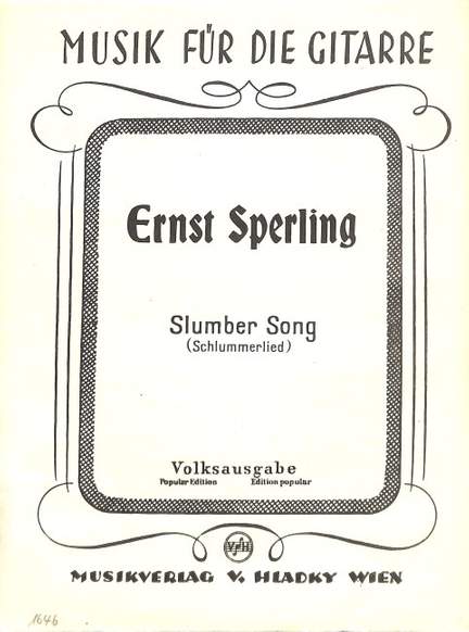 Sperling, E: Slumber Song - Schlummerlied