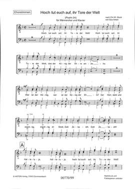 Gluck, C W ( v: Hoch tut euch auf ihr Tore der Welt (Psalm 24)