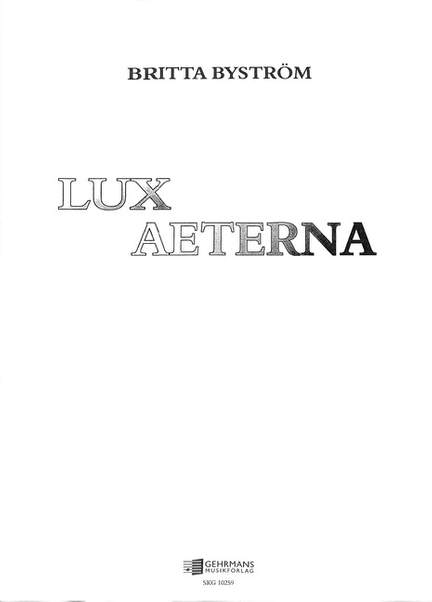 Byström, B: Lux aeterna