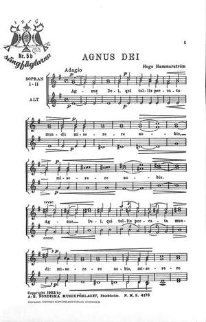 HAMMARSTROEM, H: Agnus dei