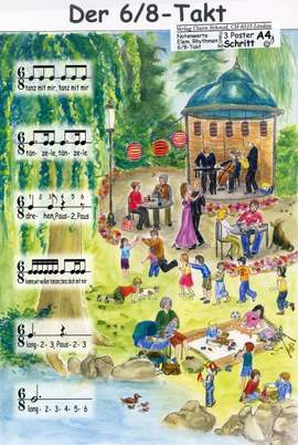 Poster mit Rhythmussprache Schritt Ge He