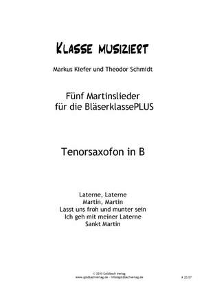 Martinslieder Bläserklasse - Tenorsaxofon in B