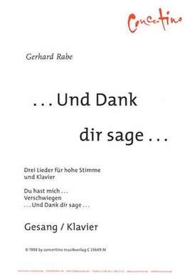 Rabe, G: ... und Dank dir sage ...