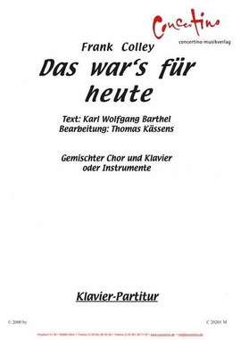 Colley, F: Das war's für heute