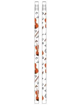 Bleistift mit Radiergummi Violine weiß 4C