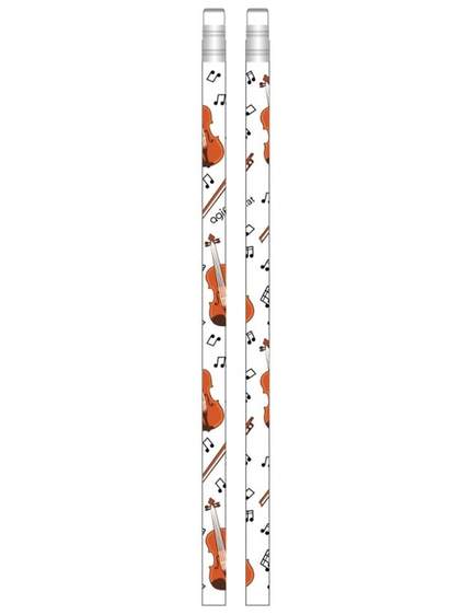 Bleistift mit Radiergummi Violine weiß 4C