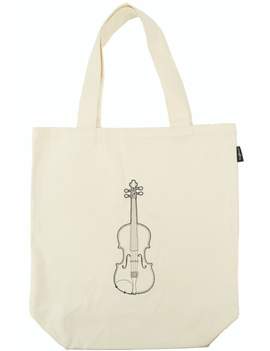 City Shopper Geige schwarz/creme (bestickt) 42 x 40 x 13,5 cm