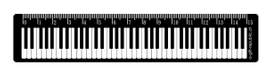 Lineal Tastatur 15 cm schwarz