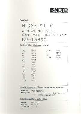 Nicolai, O: Weihnachtsouvertüre über Vom Himmel hoch